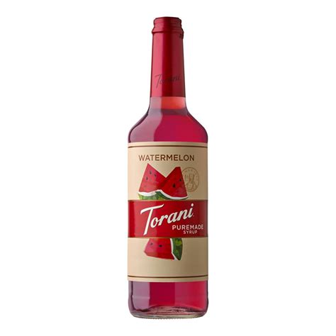 Torani Puremade Watermelon Flavoring Syrup 750 Ml Glass Bottle