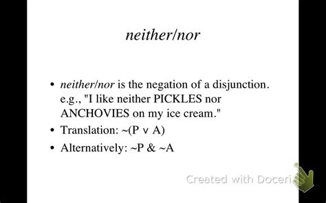 Translating Neither Nor