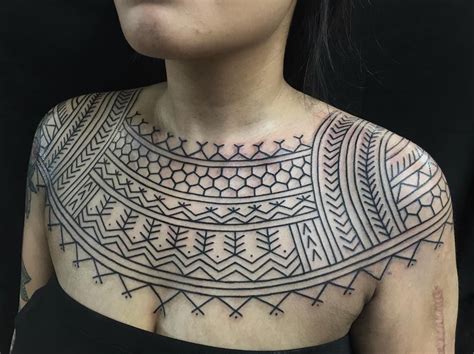 Tribal Chest Tattoos For Women