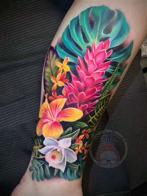 Tropical Flower Tattoo Designs
