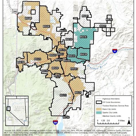 Truckee Meadows Service Area Boundary And Zip Code Boundaries