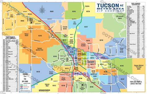 Tucson Metro Area Zip Code Map Files Pdf And Ai Editable Vector Royalty Free