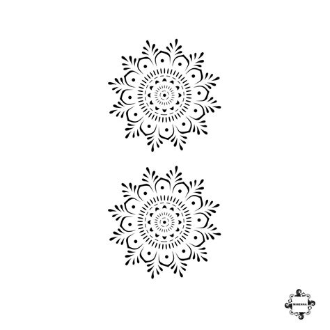 Two Mandala Henna Tattoo Designs Shop Mihenna Stencils