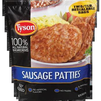 Tyson 100% All Natural Sausage Patties, 4 Lbs | Costco
