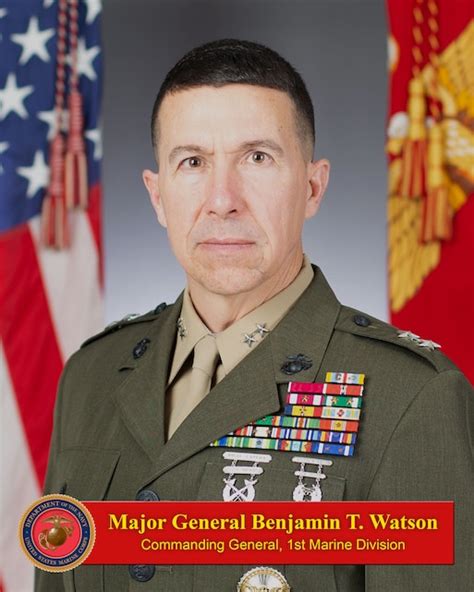 U S Marine Maj Gen Benjamin T Watson The Commanding General Of 1St