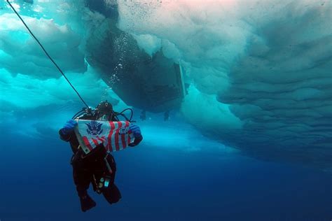 U S Navy Coast Guard Extreme Cold Water Dive Under Ice
