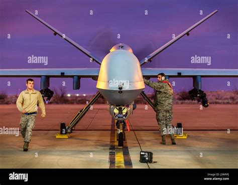 U S Soldiers Secure A Usaf Mq 9 Reaper Unmanned Aerial Vehicle