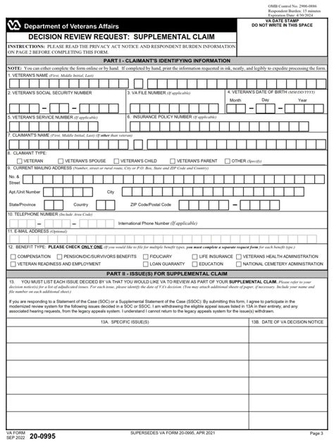 Understanding Supplemental Claim Va Form 20 0995 Understanding Supplemental Claim Va Form 20 0995