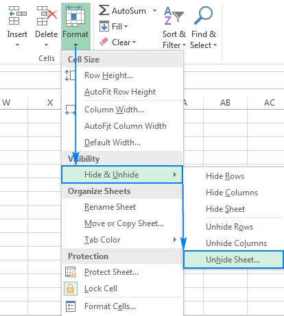 Unhide An Excel Sheet Or All The Sheets Worksheet