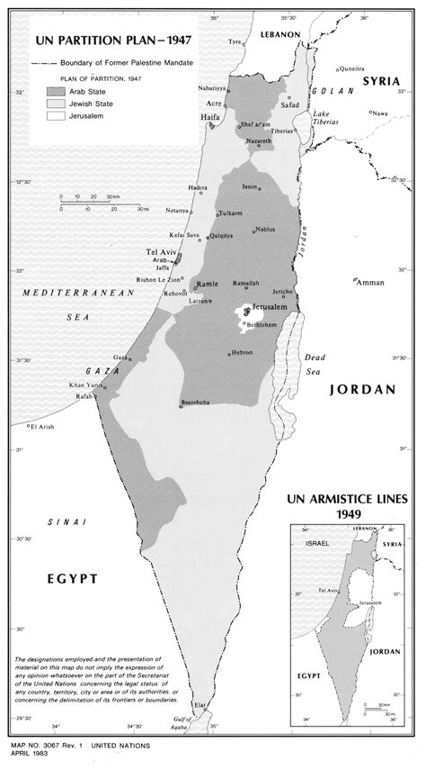 United Nations Partition Plan Of 1947 Map Question Of Palestine