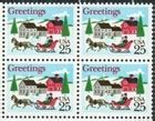 Us 2400 Holiday Sleigh And Village 25C Zip Block Ul Mnh 1988 Ebay