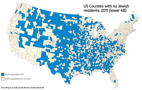 Us Counties With No Jewish Residents 2011 R Mapporn