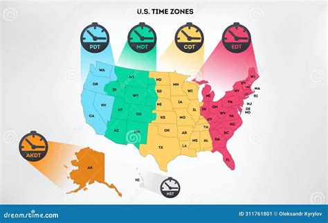 Us Time Zone Map Clipart Best
