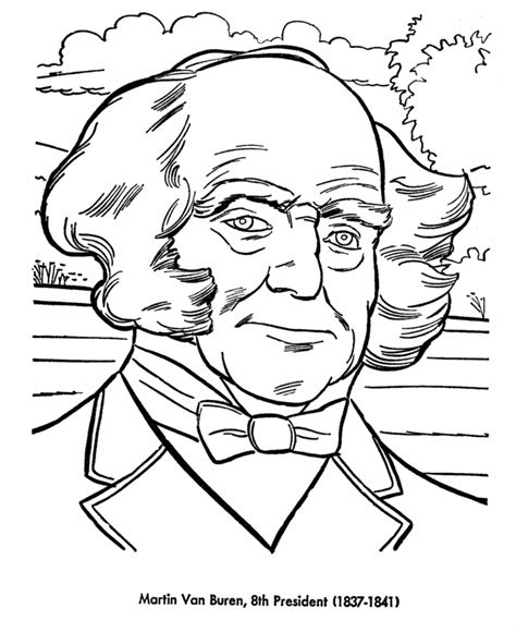 Usa Printables President Martin Van Buren Us Presidents Coloring