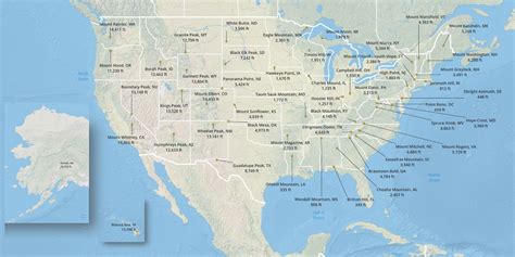 Usa State High Points Map Mountain Map State Highest Peak Map Nomadic Spices Usa State High Points Map Mountain Map State Highest Peak Map Nomadic Spices