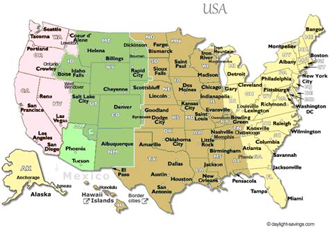 Usa Time Zone Map Current Local Time In Usa