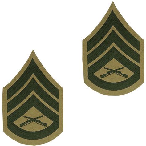 Usmc Green Khaki Staff Sergeant Chevron Patch Devil Dog Depot