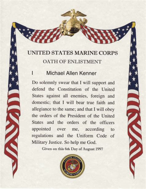 Usmc Oath Of Enlistment