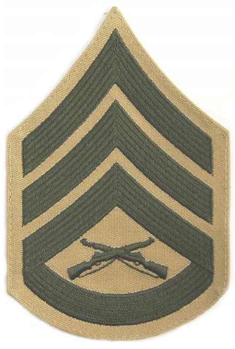 Usmc Staff Sergeant E 6 Green On Khaki Embroidered Chevrons