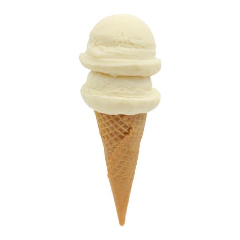 Vanilla Ice Cream On Sugar Cone Double Scoop
