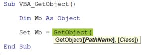 Vba Getobject In Excel Syntax Examples How To Use
