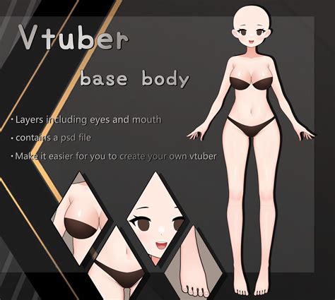 Vtuber Model Body Base Psd Live2d Unrigged Female Body Etsy Singapore