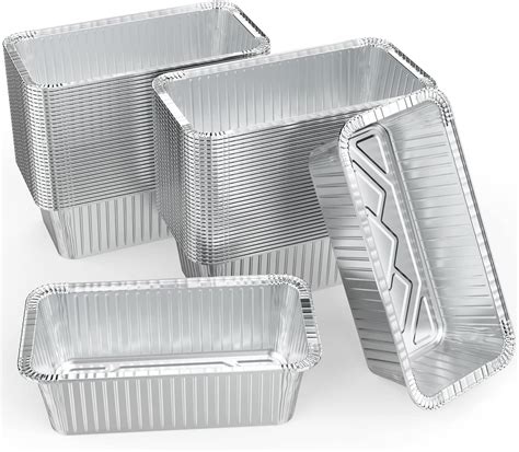 Wanbao 50 Pack Aluminum Pans Mini Loaf Pans Disposable Aluminum Foil