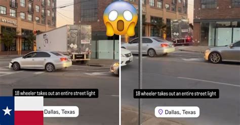 Watch Texas Truck Driver Completely Destroys Stoplight