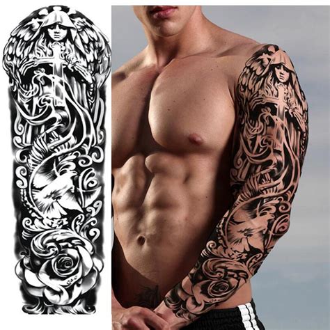 Waterproof Temporary Tattoo For Man Long Lasting Cool Wolf Lion Arm Waterproof Temporary Tattoo For Man Long Lasting Cool Wolf Lion Arm