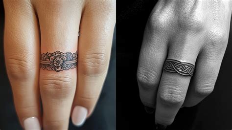 Wedding Band Tattoos On Finger
