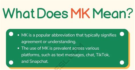 What Does Mk Mean
