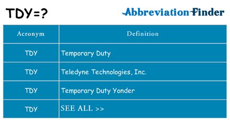 What Does Tdy Mean