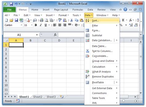 Where Is Sort Command In Microsoft Excel 2007 2010 2013 2016 2019
