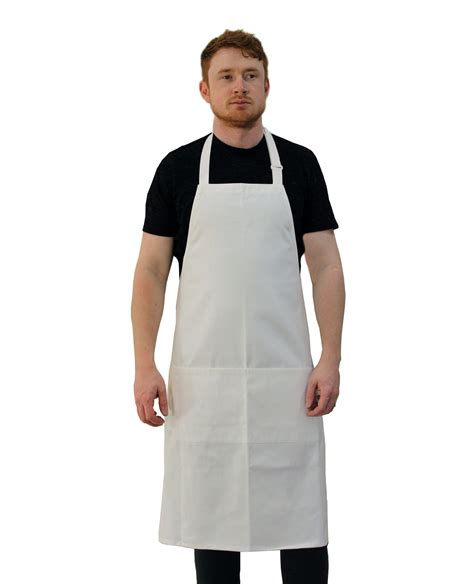 White Bib Apron 3 Pockets