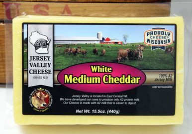 White Medium Cheddar Jersey Valley Cheese