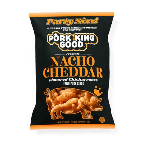 Wholesale Pork King Good Nacho Cheddar Pork Rinds 7Oz Bag For Your Store Faire