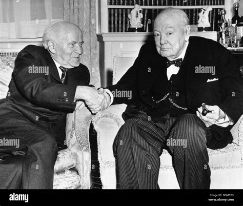 Winston Churchill Former British Prime Minister Withisraeli Prime Minister David Ben Gurion Artist Unknown Album Alb4050816