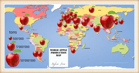 World Apple Production Map By Stefano Brini