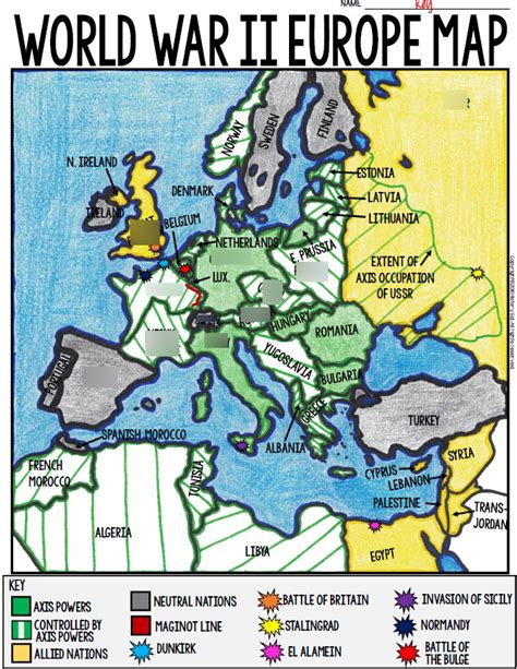 World War 2 Battles Map Europe
