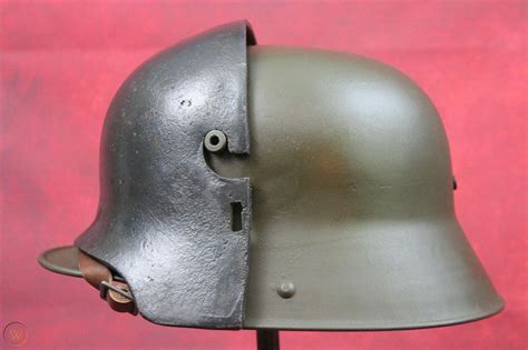 Ww1 German M16 Helmet With Brow Plate Stirnpanzer Sally Antiques