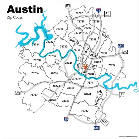 Zip Code Map For Austin Tourist Map