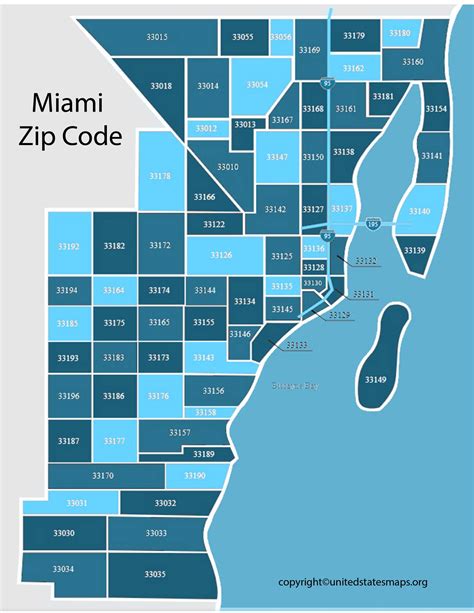 Zip Code Map Miami Miami Fl Zip Code Map Florida Usa
