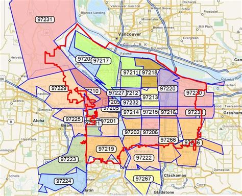Zip Codes Map Greater Portland Metro